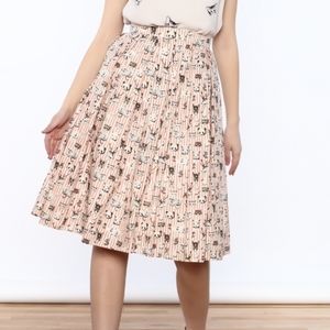 Vintage Animal Print Midi Skirt